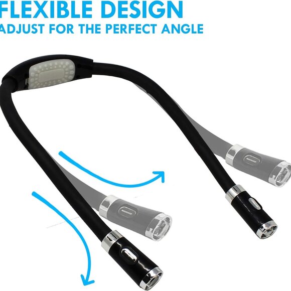 Bright Basics Book Light for Reading Hands-Free Flexible Silicone Arms Black - Picture 3 of 5